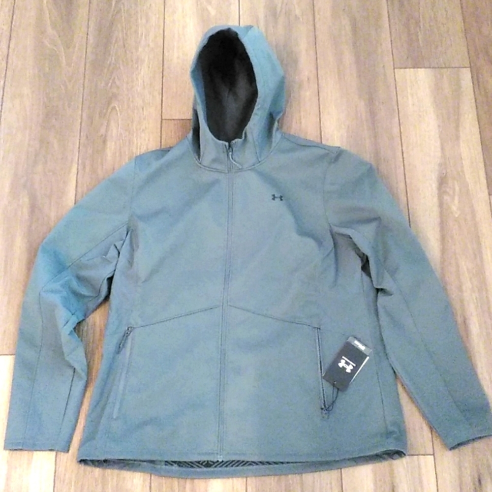 Under Armour Hooded Fitted Jacket Size 2XL Gray Women's